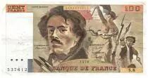 France 100 Francs Delacroix - 1978 Serial S.8 - Large watermark - VF