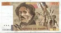 France 100 Francs Delacroix - 1978 Serial W.2 - P.153 - F+