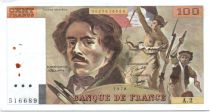 France 100 Francs Delacroix - 1978 Série A.2 - Non Hachuré - TTB