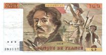 France 100 Francs Delacroix - 1978 Série Q.9 - Grand filigrane - TTB