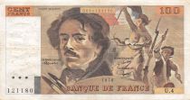 France 100 Francs Delacroix - 1978 Série U.4 - Hachuré - TTB