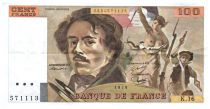 France 100 Francs Delacroix - 1979 TTB Hachuré
