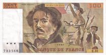 France 100 Francs Delacroix - 1980 - Serial E.31