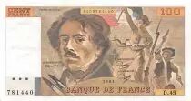 France 100 Francs Delacroix - 1981 Serial D.45 - XF