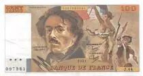 France 100 Francs Delacroix - 1981 Serial J.44 - XF