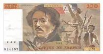 France 100 Francs Delacroix - 1981 Serial U.53 - XF