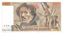 France 100 Francs Delacroix - 1986 Serial L.112 - XF