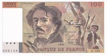 France 100 Francs Delacroix - 1991 - Serial G.190