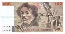France 100 Francs Delacroix - 1991 Serial C.205 - VF