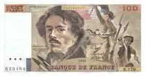 France 100 Francs Delacroix - 1991 Serial K.170 - Small watermark - VF+