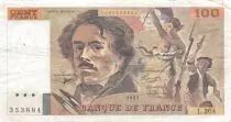 France 100 Francs Delacroix - 1991 Serial L.204 - VF