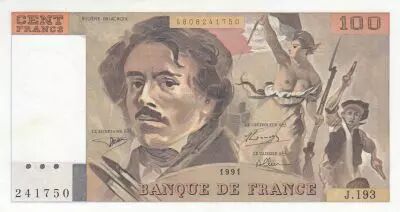 France 100 Francs Delacroix - 1991erial J.193