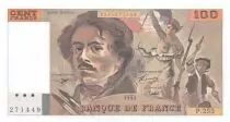 France 100 Francs Delacroix - 1993 Serial P.255 - XF+