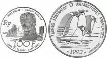 France 100 Francs Dumont d\'Urville - 1992 - Terres Australes et Antartiques Fran&ccedil;aises - Proof - Silver - without certificate