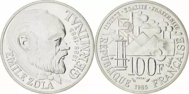 Valeur Pièce 100 Francs Argent 1985 Emile Zola Germinal
