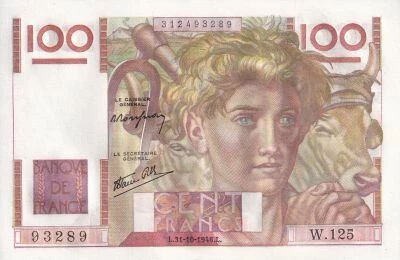 France 100 Francs Jeune Paysan -1946 - W.125