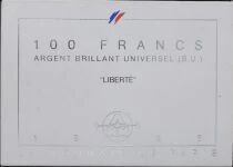 France 100 Francs Libert&eacute; - 1986 - BU