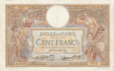 France 100 Francs LOM - Grands cartouches - 15-05-1931 - Srie B.30342