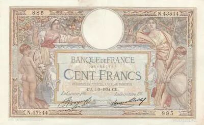 France 100 Francs Luc Olivier Merson - 01-03-1934 -  Serial N.43544