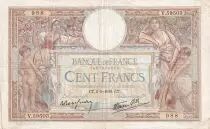 France 100 Francs Luc Olivier Merson - 02-06-1938 - Serial V.59503