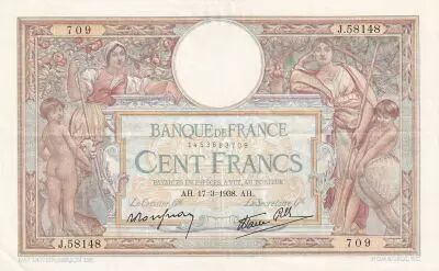 France 100 Francs Luc Olivier Merson - 30-12-1938 - Serial Z.56740