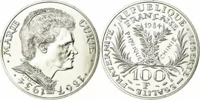 France 100 Francs Marie Curie - 1984 - Silver