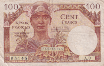France 100 Francs Mercury, French Treasury - 1947 - Serial A.3 - VF