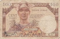 France 100 Francs Mercury, French Treasury - 1947 - Serial G.1