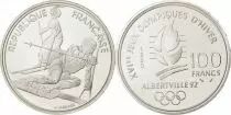 France 100 Francs Olympics games Albertville 1992 - Slalom - 1990 - Silver - without certificate