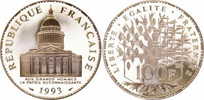France 100 Francs Pantheon - 1995 Proof