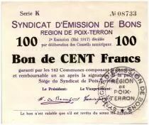 France 100 Francs Poix-Terron City - 1917
