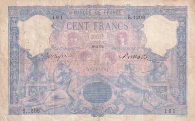 France 100 Francs Rose et Bleu - 06-04-1892 - S�rie S.1208 - avec masques
