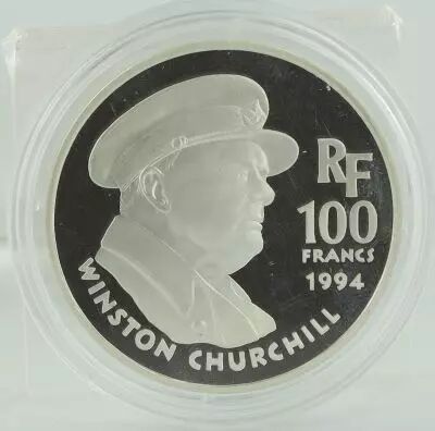 France 100 Francs Silver Winston Churchill - 1994 - Proof