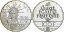 France 100 Francs Statue de la Libert&eacute; - 1986 - Argent - Avec boite et certificat - Frappe BE