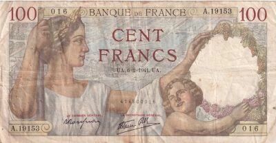 France 100 Francs Sully - 06-02-1941 - S�rie A.19153