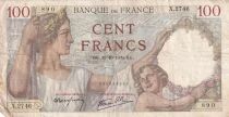 France 100 Francs Sully - 12-10-1939 - Serial X.2746