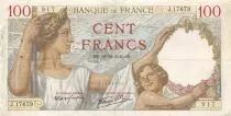 France 100 Francs Sully - 19-12-1940 Serial J.17679 - F+