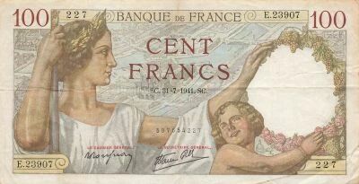 France 100 Francs Sully - 31-07-1941 - S�rie E.23907