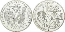 France 100 Francs Victory in Europe WWII - 8 May 1945 - Silver - Essai - AU