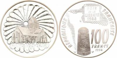 France 100 Francs Voie de la Libert� Sainte-M�re-�glise 1994 - BE