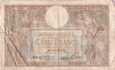 France 100 Francs Women and childs - 14-09-1939 Serial K.67535