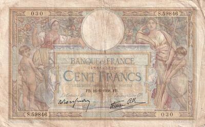 France 100 Francs Women and childs - 16-06-1938 - Serial S.59846