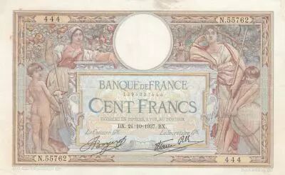 France 100 Francs Women and childs - 21-10-1937 Serial N.55762