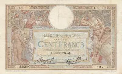 France 100 Francs Women and childs - 30-09-1937 Serial L.55589