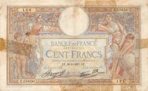 France 100 Francs Women and childs - 30-09-1937 Serial Z.55650 - G+