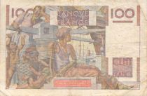 France 100 Francs Young Farmer - 06-08-1953 - Serial E.553 - Reversed Watermark - F