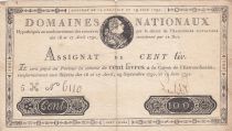 France 100 Livres Bust of Louis XVI - 19-06-1791 Serial 5H - Sign. Lecointe - VF