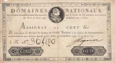 France 100 Livres Louis XVI - 19-06-1791 S�rie 5K - Sign. Ragueneau