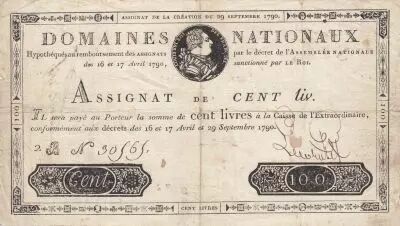 France 100 Livres Louis XVI - 29-09-1790 S�rie 2B - Sign. Lecointe - PTTB