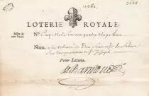 France 100 Livres Royal  Lottery -  Loterie Royale - 1705 - VF